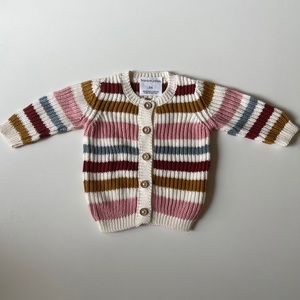 Frankie Jones toddler knit striped cardigan sweater 3-6 months